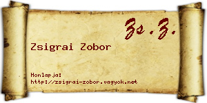 Zsigrai Zobor névjegykártya